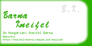 barna kneifel business card